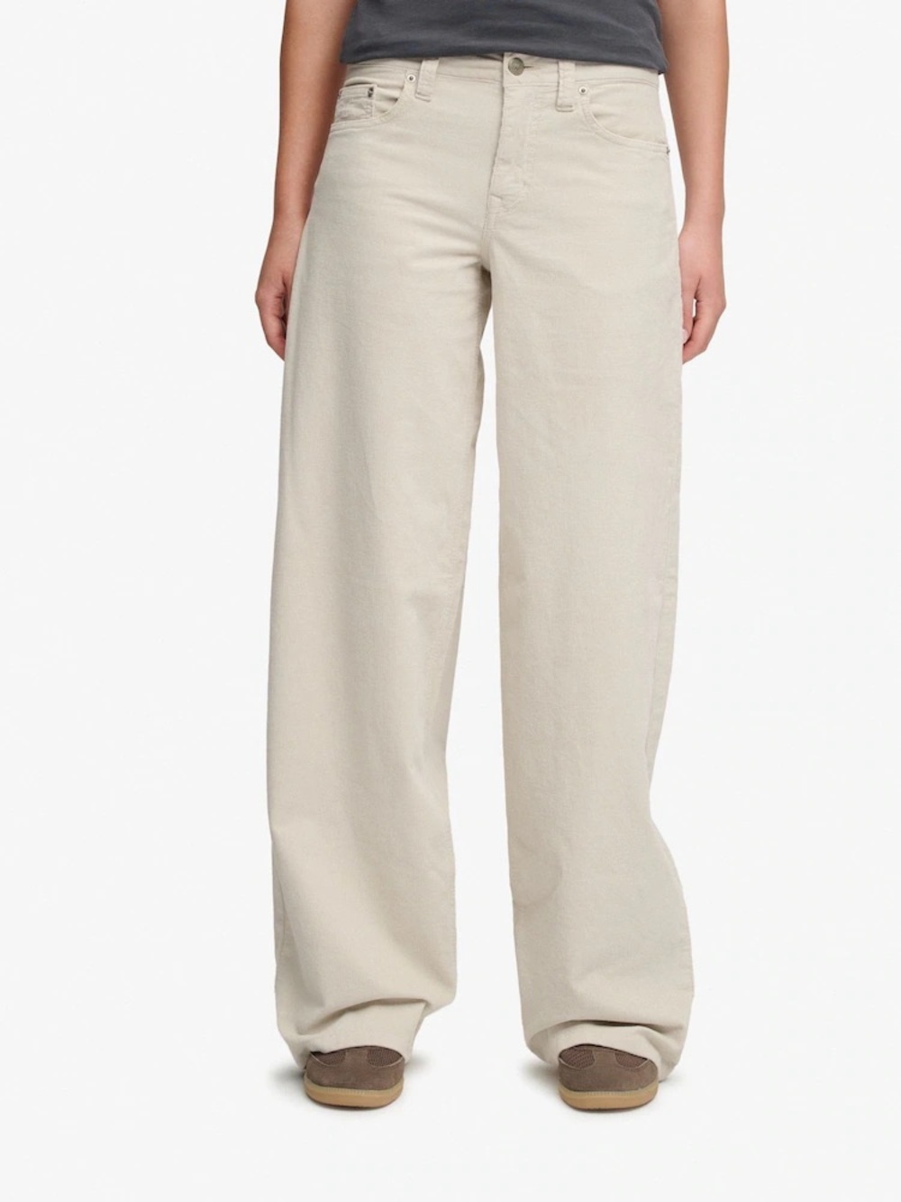 Superdry Cream Wide-Leg Jeans